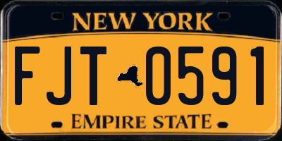 NY license plate FJT0591