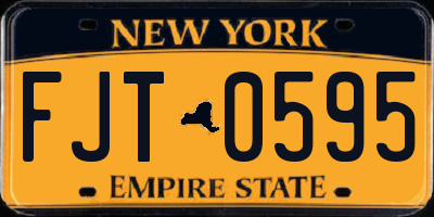 NY license plate FJT0595