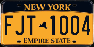 NY license plate FJT1004
