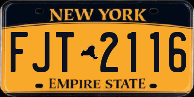 NY license plate FJT2116