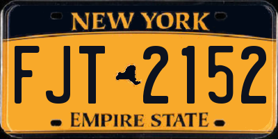 NY license plate FJT2152