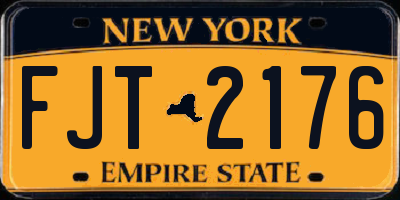 NY license plate FJT2176