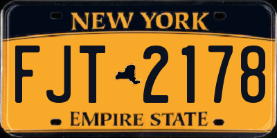 NY license plate FJT2178