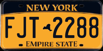 NY license plate FJT2288