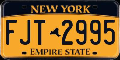 NY license plate FJT2995