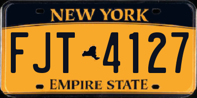 NY license plate FJT4127