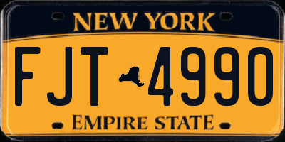 NY license plate FJT4990
