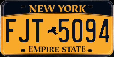 NY license plate FJT5094