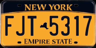 NY license plate FJT5317