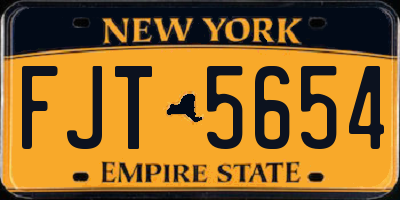 NY license plate FJT5654