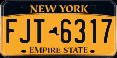 NY license plate FJT6317