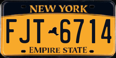 NY license plate FJT6714
