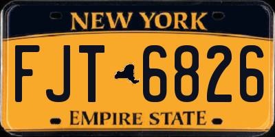 NY license plate FJT6826