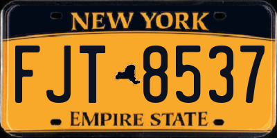 NY license plate FJT8537