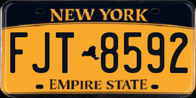 NY license plate FJT8592