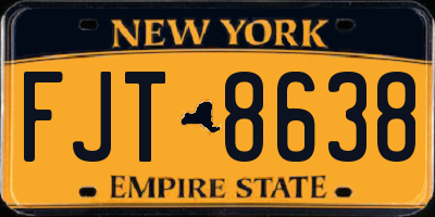 NY license plate FJT8638