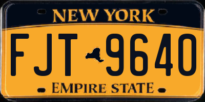 NY license plate FJT9640
