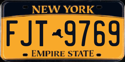 NY license plate FJT9769