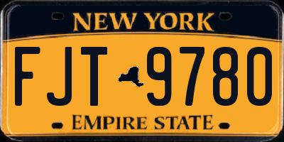 NY license plate FJT9780