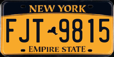 NY license plate FJT9815