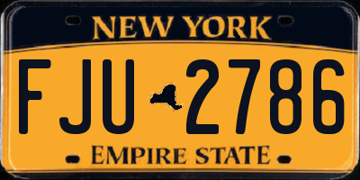 NY license plate FJU2786