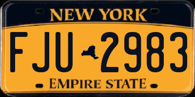 NY license plate FJU2983