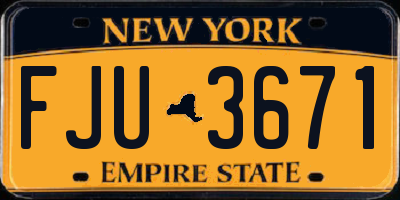 NY license plate FJU3671
