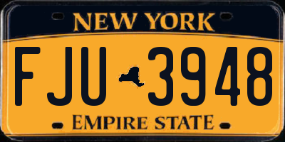 NY license plate FJU3948