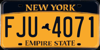 NY license plate FJU4071