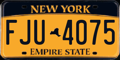 NY license plate FJU4075