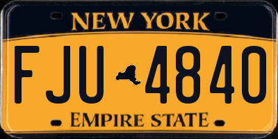 NY license plate FJU4840