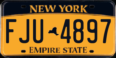 NY license plate FJU4897