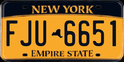 NY license plate FJU6651