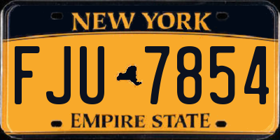 NY license plate FJU7854