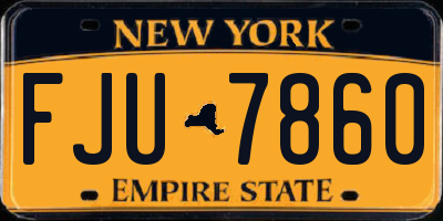 NY license plate FJU7860