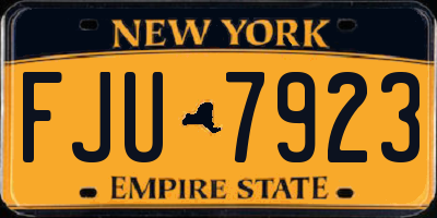 NY license plate FJU7923