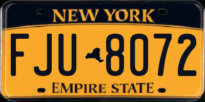 NY license plate FJU8072
