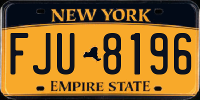 NY license plate FJU8196