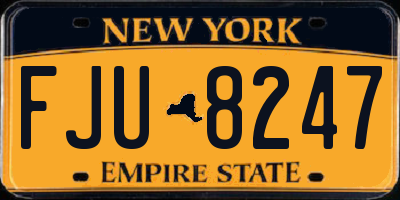 NY license plate FJU8247
