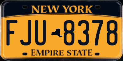 NY license plate FJU8378