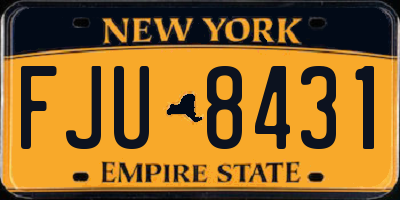 NY license plate FJU8431