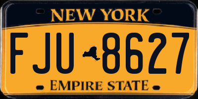 NY license plate FJU8627