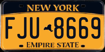 NY license plate FJU8669
