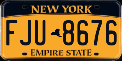 NY license plate FJU8676
