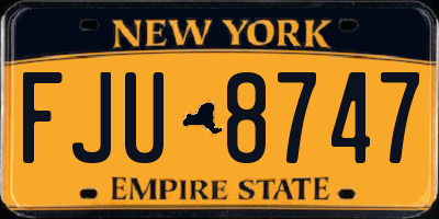 NY license plate FJU8747