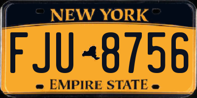 NY license plate FJU8756