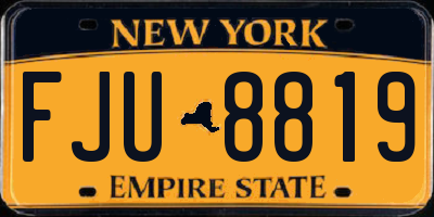 NY license plate FJU8819