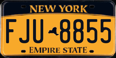 NY license plate FJU8855