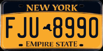 NY license plate FJU8990
