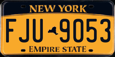 NY license plate FJU9053